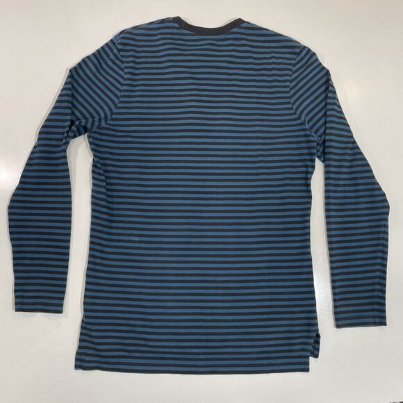 Nike Air Men’s Sportswear Striped Long Sleeve Shirt Blue Black Small 930461-474 - Picture 5 of 5